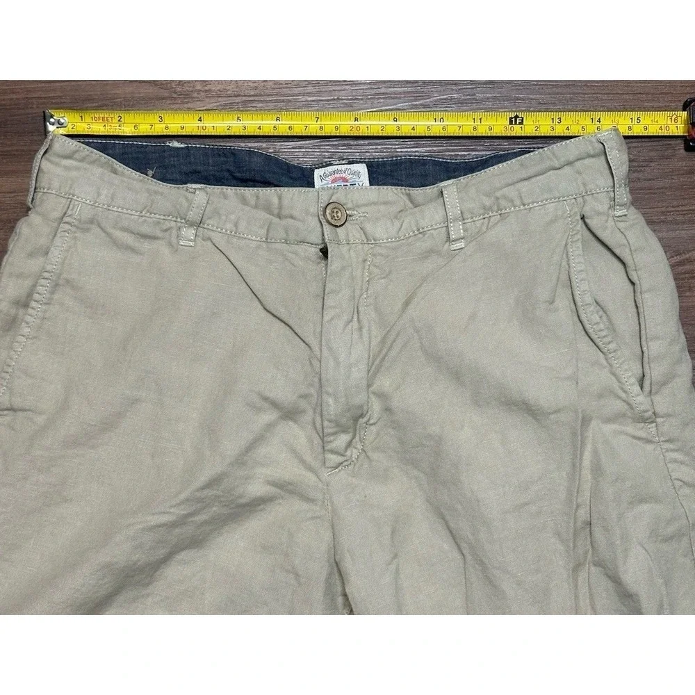 Faherty Relaxed Chino Khaki Everyday Summer Linen Blend Shorts Men's Sz 28